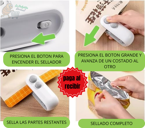 Mini Sellador de Bolsas Recargable